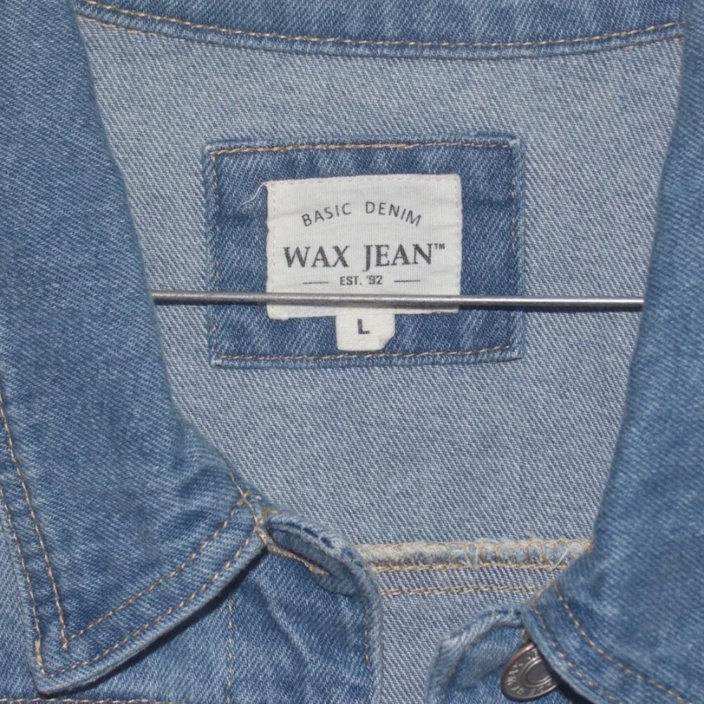 Medium Wash Wax Jean Woman Jean Jacket size L - Picture 3 of 4
